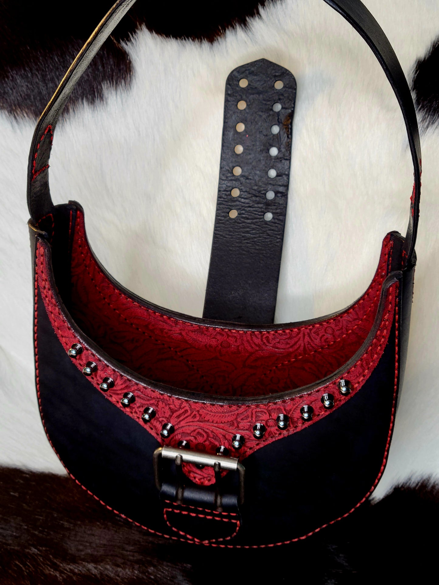 Red and Black Leather Purse