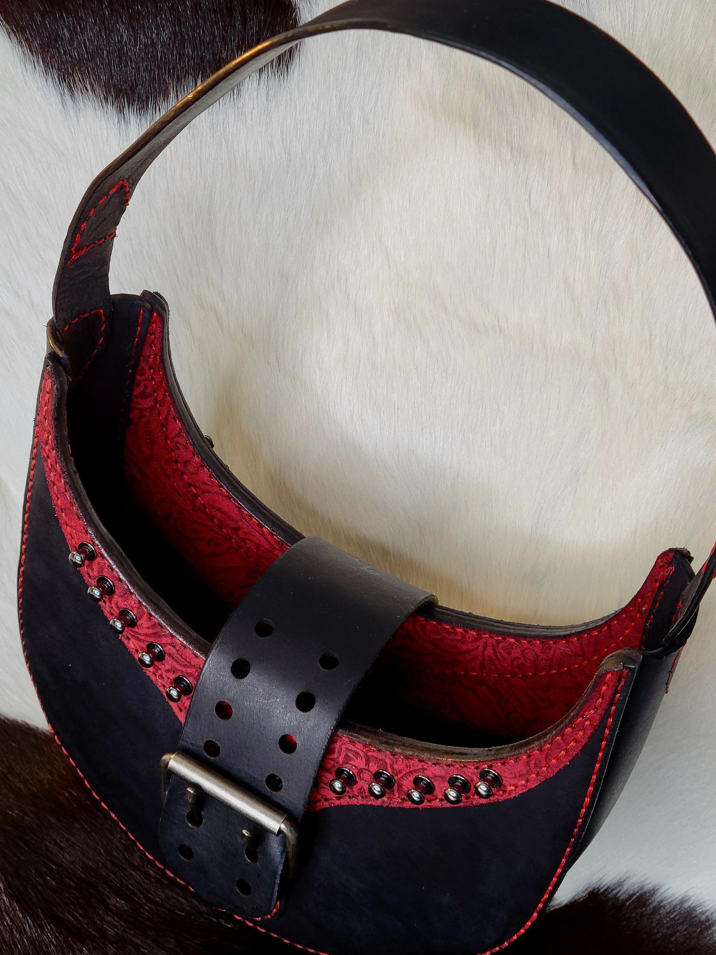 Red and Black Leather Purse