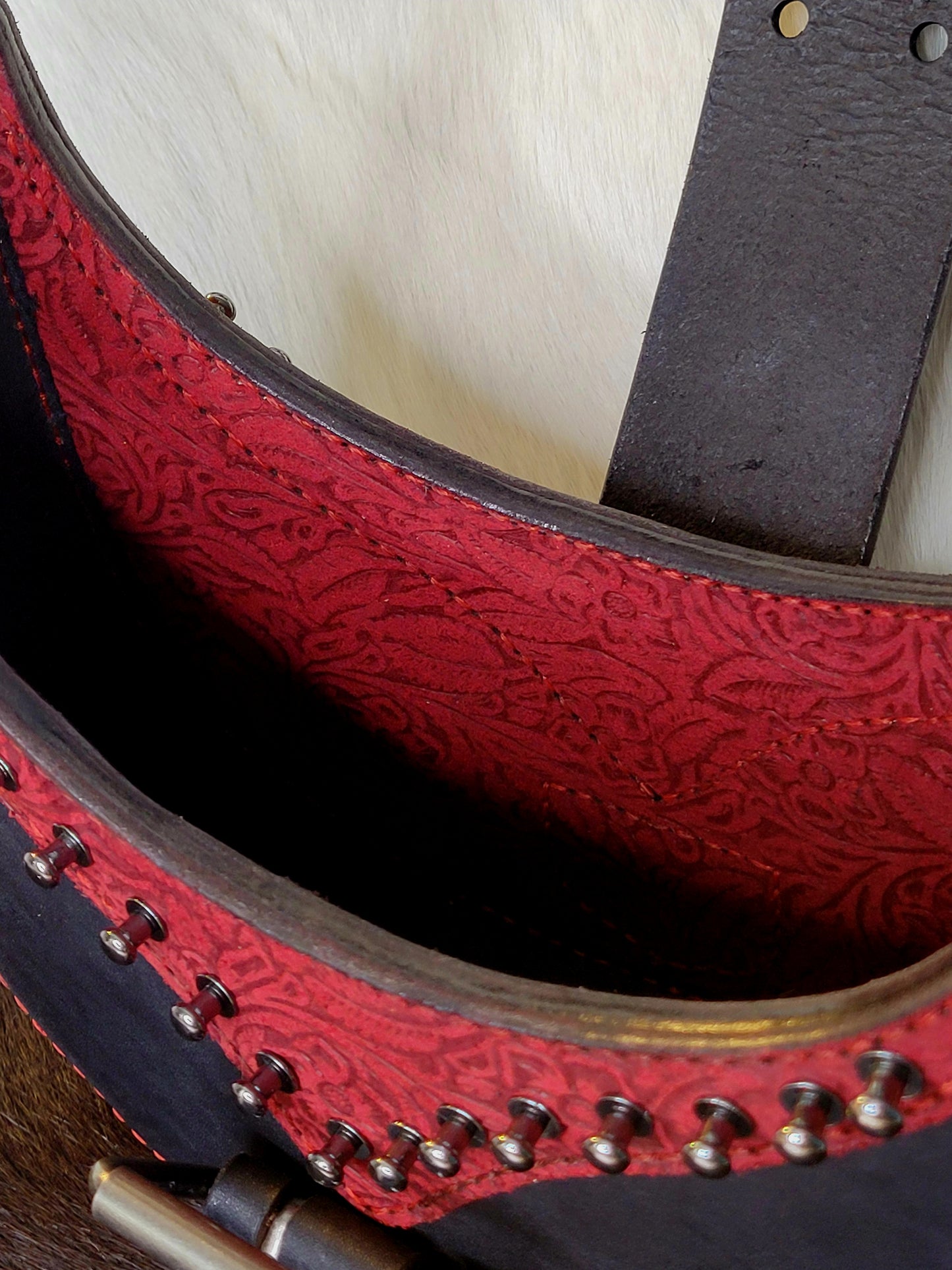 Red and Black Leather Purse